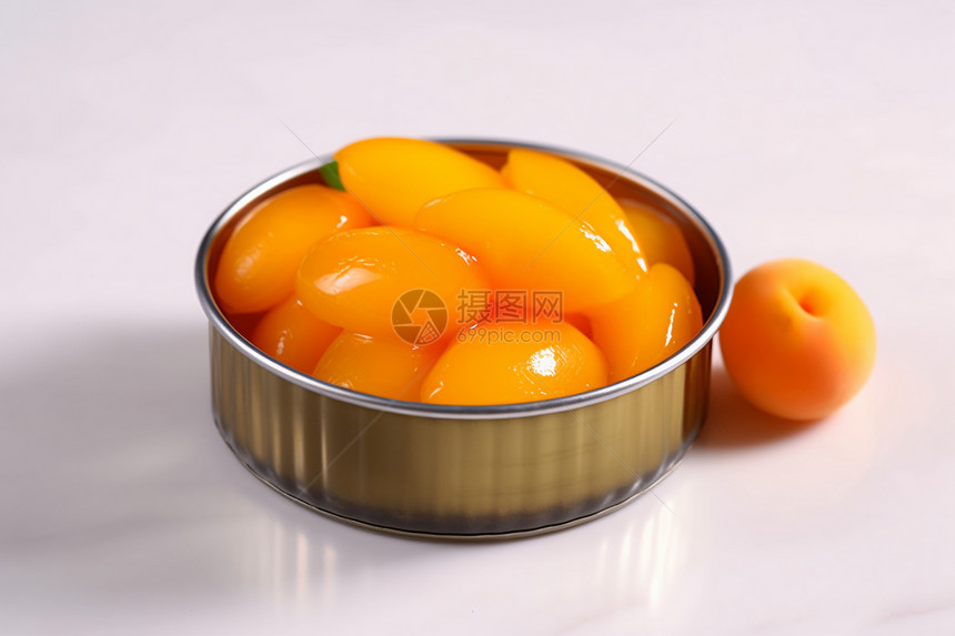 一碗蜜桃罐头图片