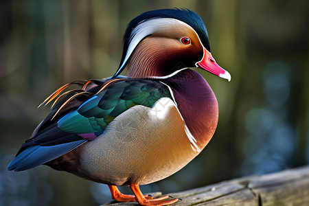 彩色的水鸭动物青头鸭高清图片