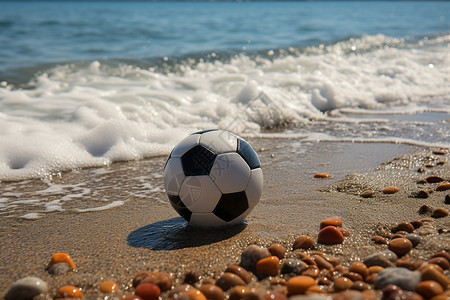 一个沙滩球海洋足球高清图片