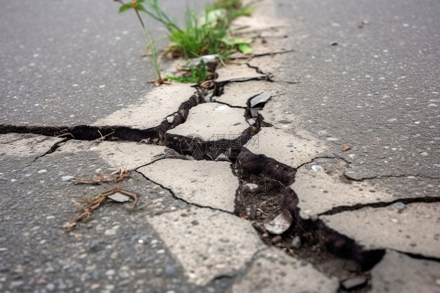 破损的道路图片