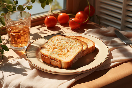 早餐面包全麦切片面包高清图片