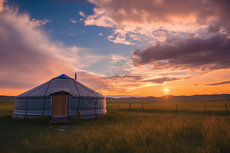 大草原上的蒙古包高清图片