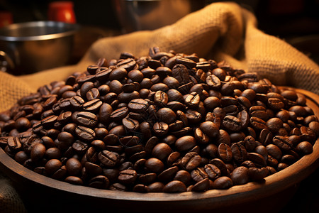 醇香健康的咖啡豆图片