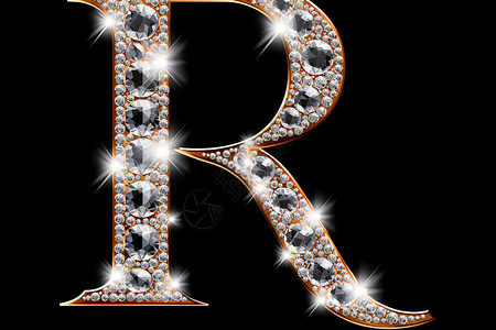 奢华钻石豪华的字母钻石设计图片
