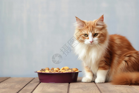 正在吃的素材正在吃猫粮的小猫背景