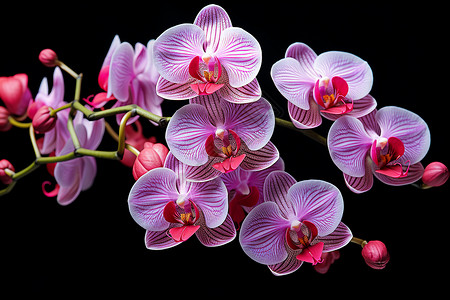 绽放的紫色蝴蝶兰背景图片