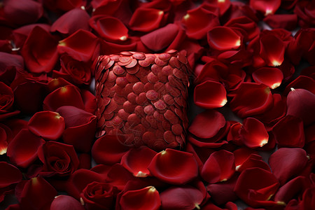红玫瑰和精美礼物图片
