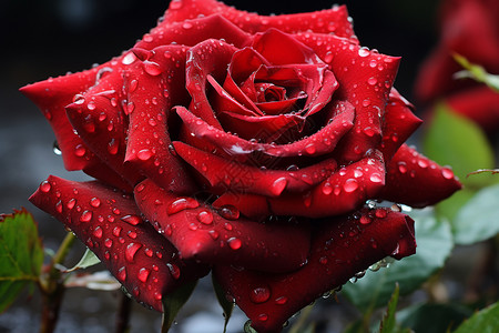 雨中的娇艳玫瑰背景图片