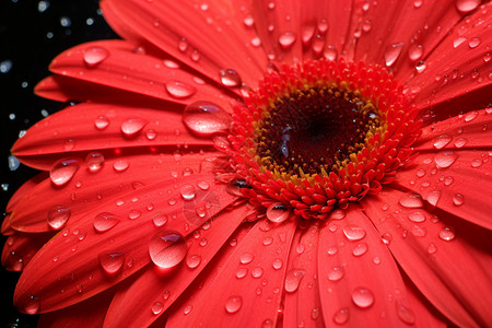 水滴洒在花瓣上背景图片