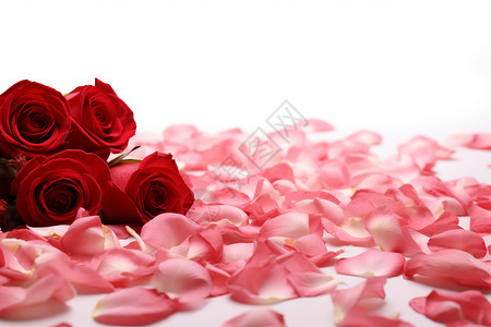 美丽的玫瑰和花瓣图片