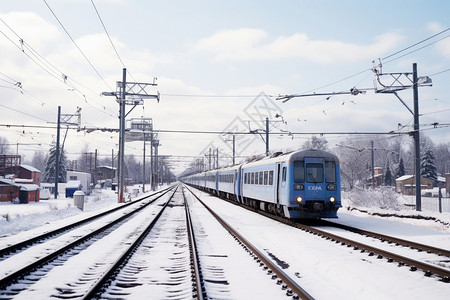 雪地里的火车图片