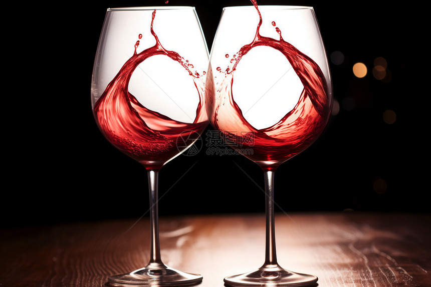 玻璃杯里面的红色饮品图片