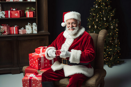 圣诞老人和礼物背景图片