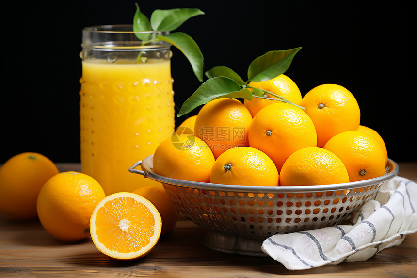 橙汁的美味诱惑图片