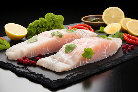 桌面营养的鱼块背景图片