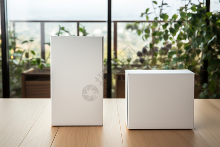 两个白色盒子背景图片