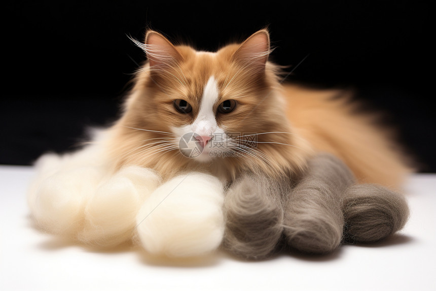 猫咪梳理毛发图片