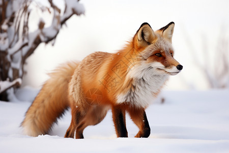 雪中红狐雪地里红狐高清图片