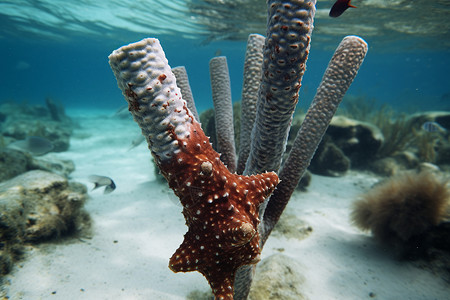 棕色海底生物图片