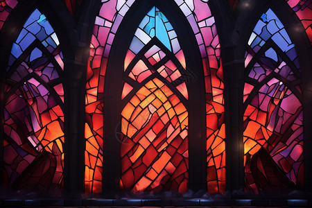 彩色玻璃建筑教堂玻璃艺术照片背景