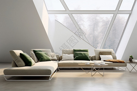 现代客厅的沙发背景图片