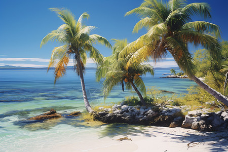海岛上的热带风情高清图片