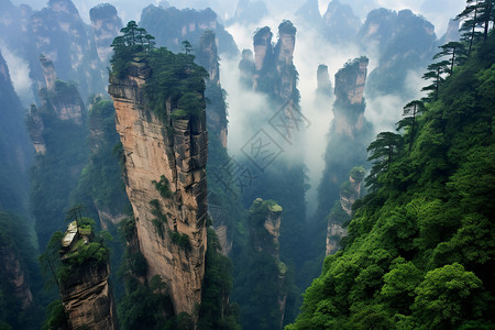 高耸的山峰景色图片