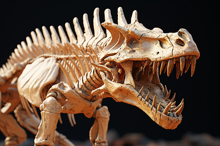 白色恐龙骨架背景图片