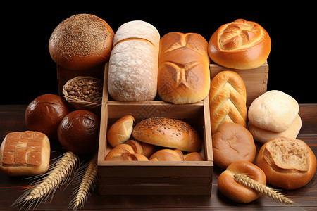 美味的面包世界背景图片