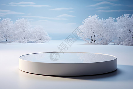 雪景日出的舞台背景图片
