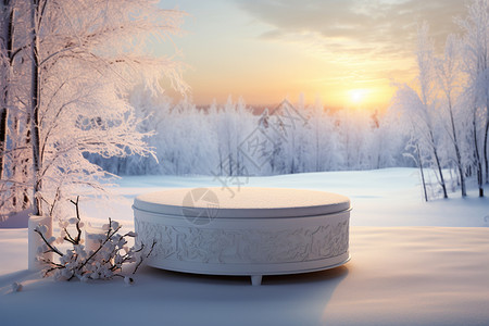 霜容器白雪皑皑的舞台设计图片