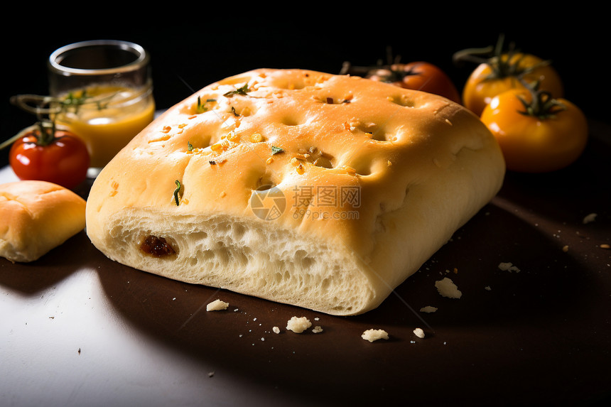 美味的意大利面包图片