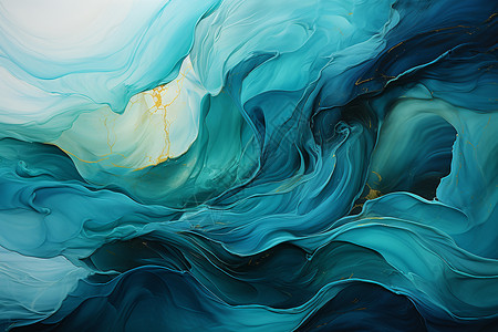 水流抽象画层次丰富的大海水流插画