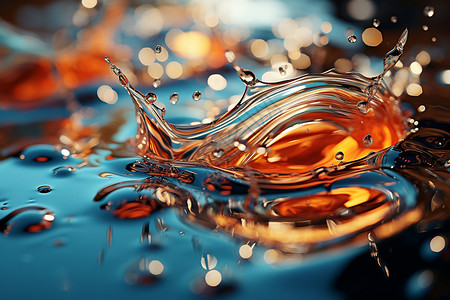 橙色水滴涟漪水滴飞溅的涟漪设计图片