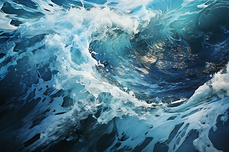 波浪翻涌的大海图片