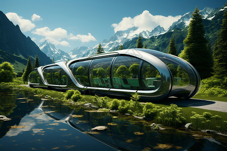 旅游火车未来氢能风景火车设计图片