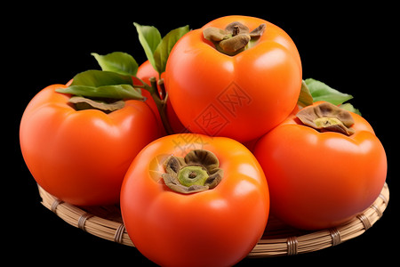 新鲜多汁的柿子图片