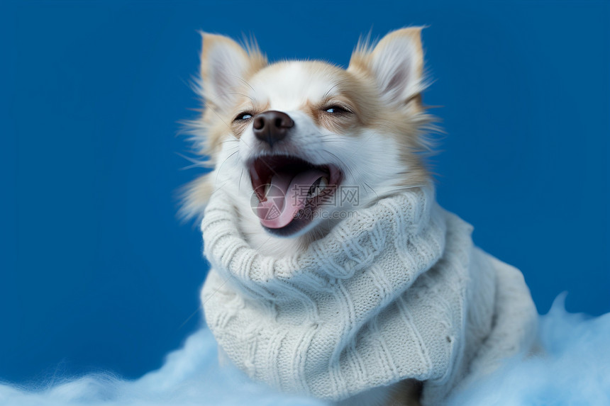 穿着毛衣的可爱狗狗图片