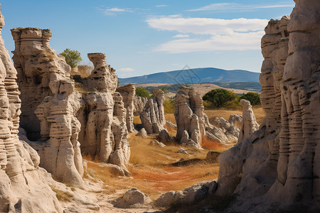 石漠中的岩石群高清图片