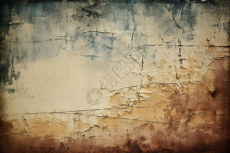 破损建筑龟裂的墙壁油漆背景