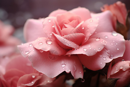 娇艳欲滴的粉色玫瑰花背景图片