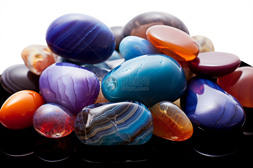 色彩斑斓的鹅卵石图片