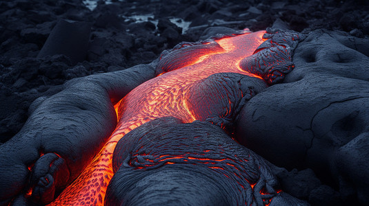 火红的岩浆背景图片