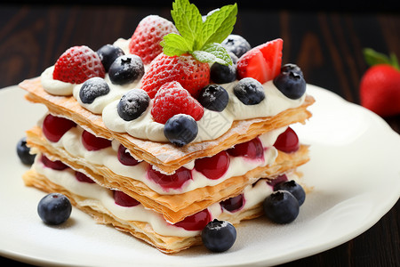 美味蓝莓慕斯蛋糕高清图片