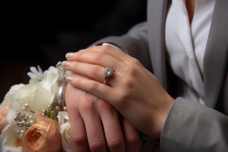 手上的戒指女人手上的婚戒背景