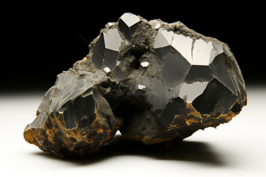 黑色水晶矿石图片