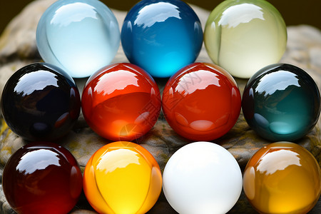 玻璃球素材多彩玻璃玩具背景
