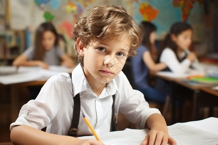 学习的小学生背景图片