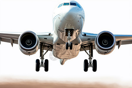 飞行中的商务客机背景图片