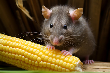 啃玉米的老鼠图片